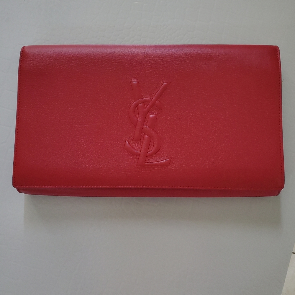 Yves Saint Laurent leather flap clutch